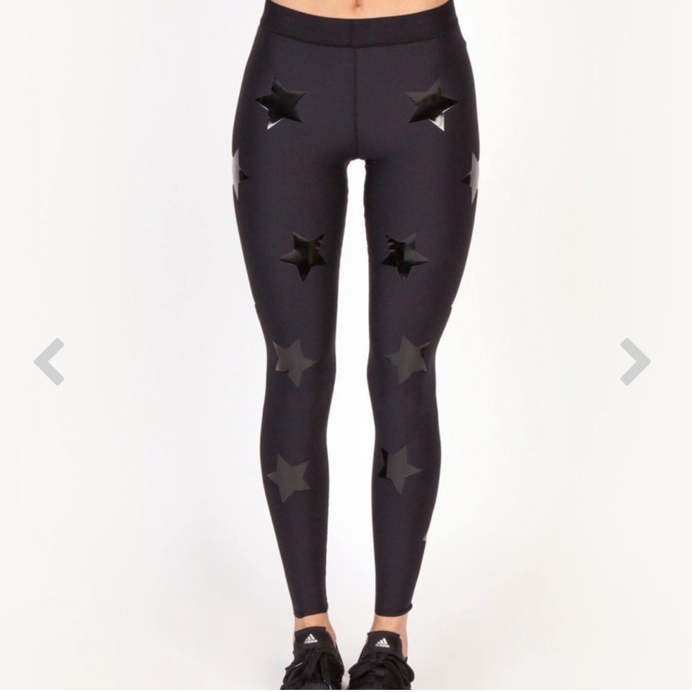 Ultracor Ultra High Star Leggings Womens Medium Black Good Bonded Stars Active